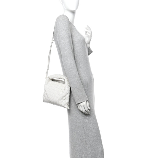 Calfskin Intrecciato Mini Hop White