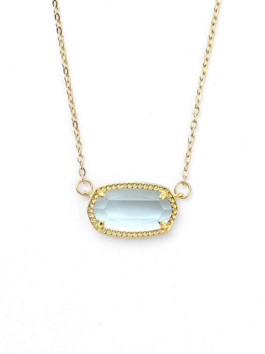 Oval Birthstone Pendant Necklace