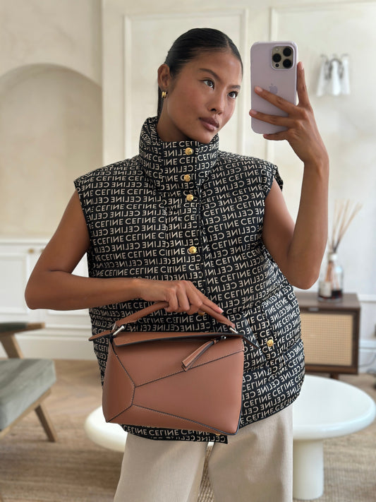 Loewe Small Puzzle Edge Bag in Brown Smooth Calfskin Leather with Silver Hardware RRP £2,700