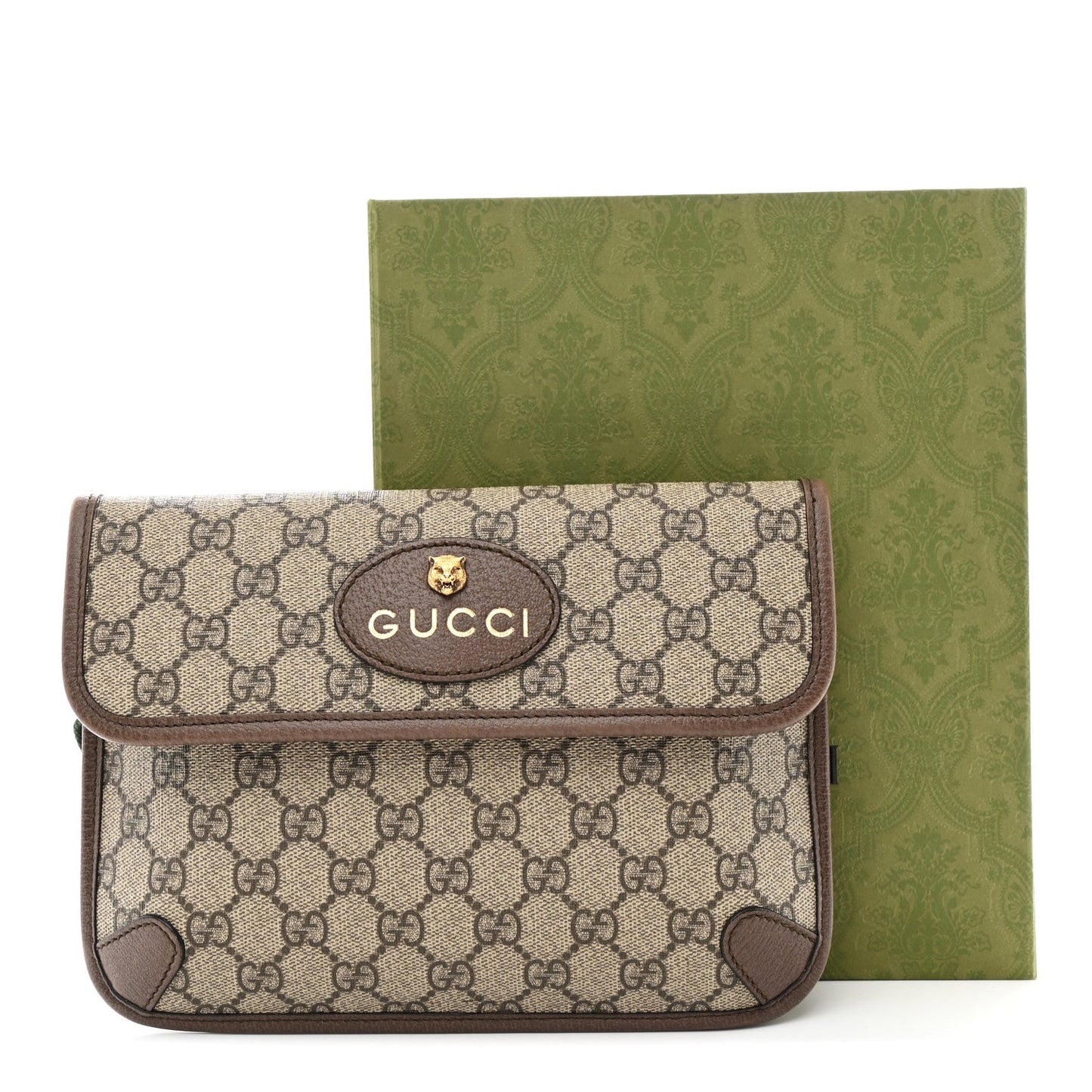 GG Supreme Monogram Neo Vintage Web Belt Bag Brown