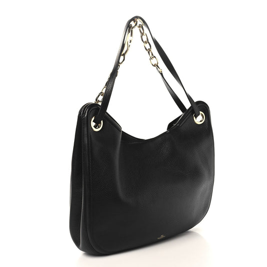 Nappa Maxi Vlogo Gate Hobo Bag Black