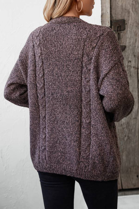 Chaqueta de suéter de manga larga informal y de moda