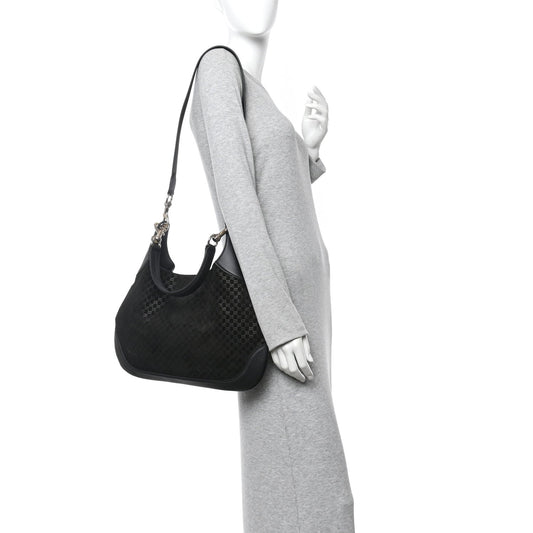 Suede Micro GG Calfskin B Medium Shoulder Bag Arabella Black