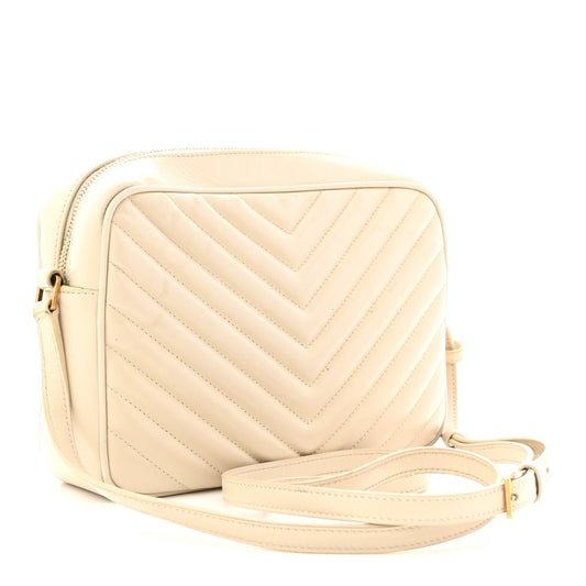 Calfskin Matelasse Monogram Lou Camera Bag Crema Soft
