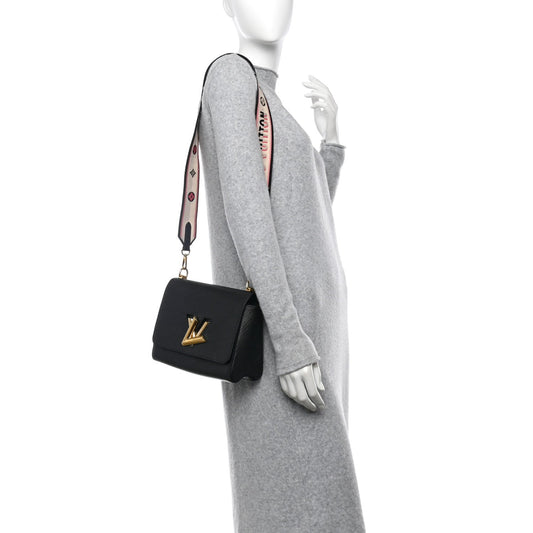 Epi Twist Top Handle Shoulder Bag MM Black