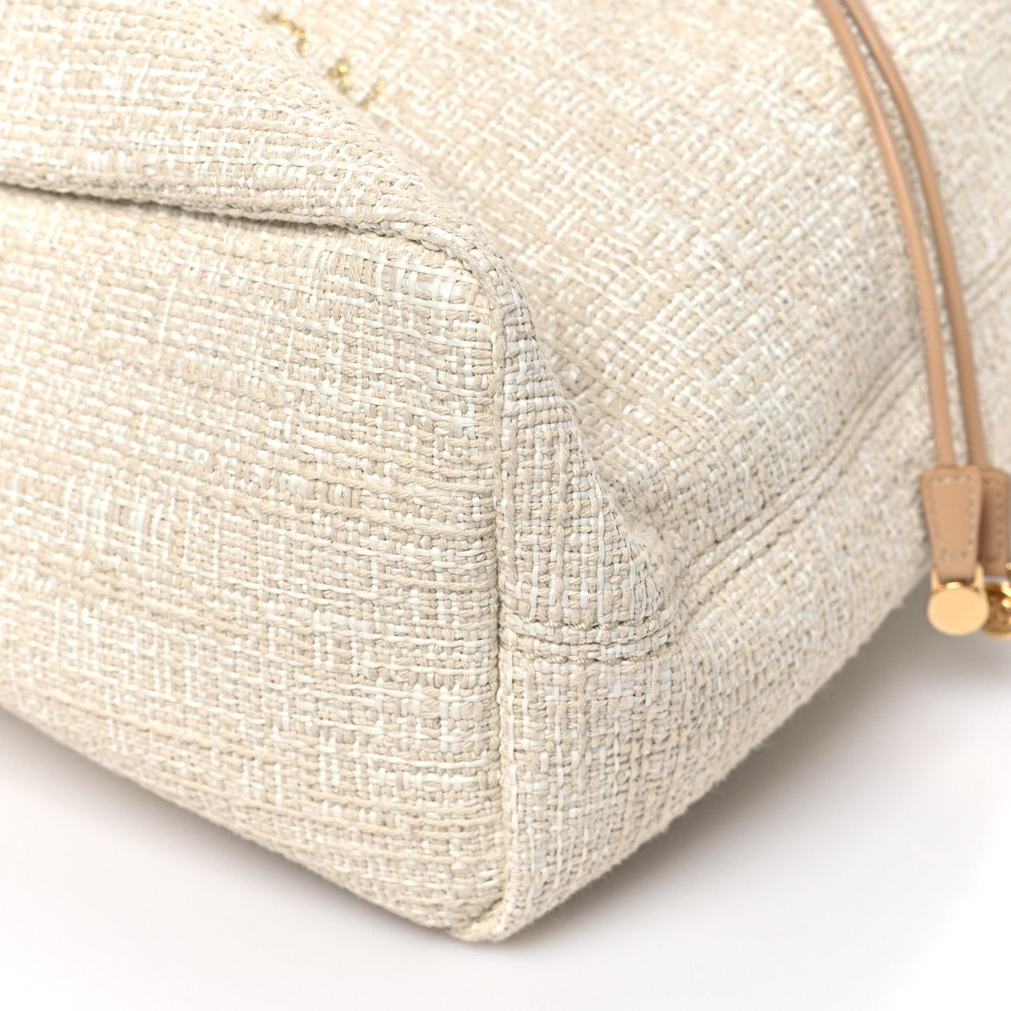 Lurex Boucle Large Deauville Backpack Beige