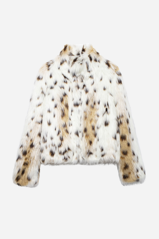 Chaqueta de piel sintética con estampado de leopardo de Hulda