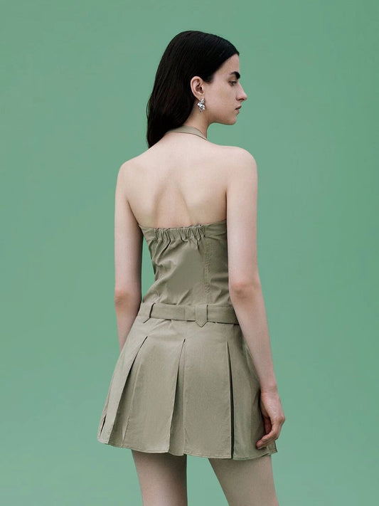 Vestido plisado de primavera para mujer