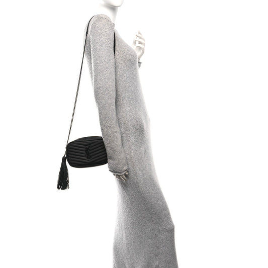 Grain De Poudre Matelasse Monochrome Monogram Mini Lou Camera Bag Black