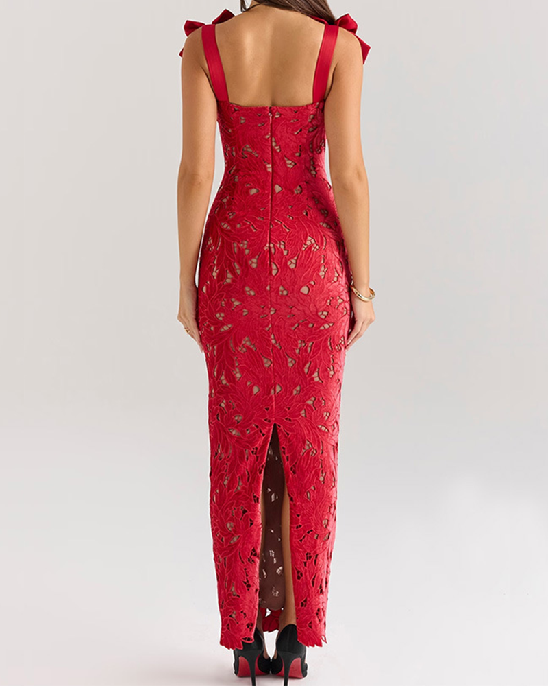 Lace Bow Hip Dress