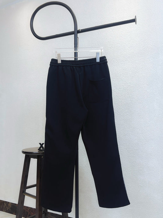 LV Straight Leg Pants with Small Logo Embroidery and Side Webbing 493365