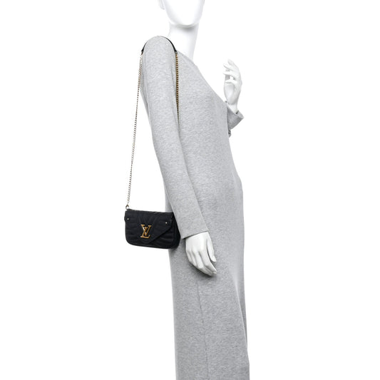 Calfskin New Wave Chain Pochette Black
