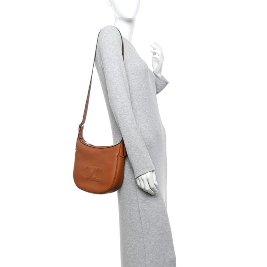 Supple Calfskin Small Triomphe Heloise Shoulder Bag Tan