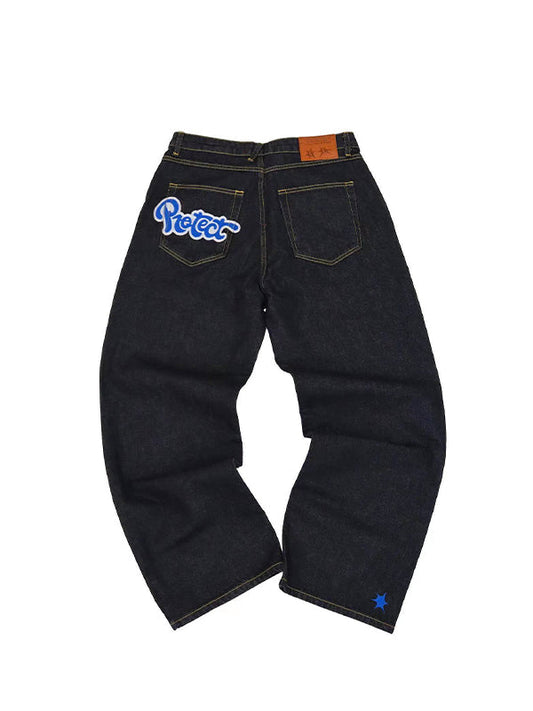 Multi Color Vintage American High Street Boyfriend Jeans