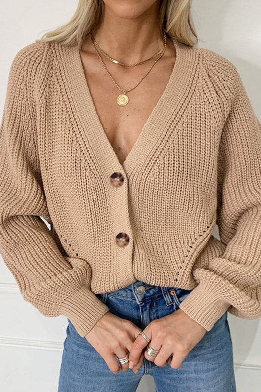 Suéteres de cuello en V con cárdigan liso sexy de moda (5 colores)