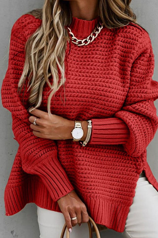 Suéteres de cuello redondo con abertura y estampado de moda urbana (3 colores)