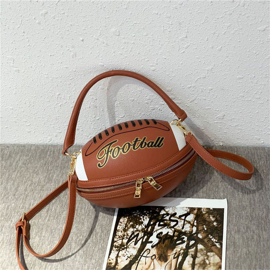 Bolso bandolera informal de rugby con estampado de letras