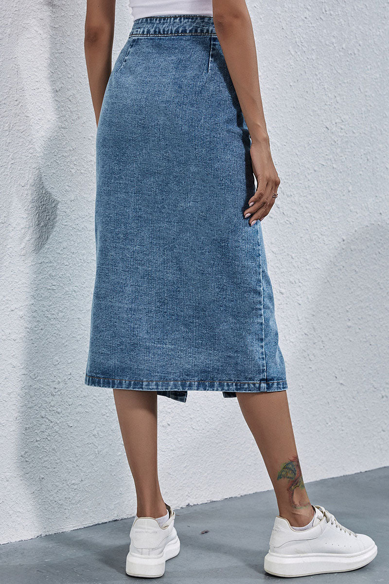 Pantalones tipo A de talle medio con parches sólidos de estilo británico a la moda