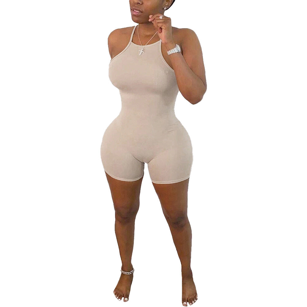 Mono de verano para mujer, color liso, sexy, ajustado, talla grande
