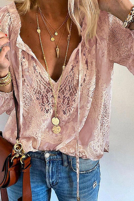 Blusas elegantes de moda con cuello en V y parches lisos (4 colores)