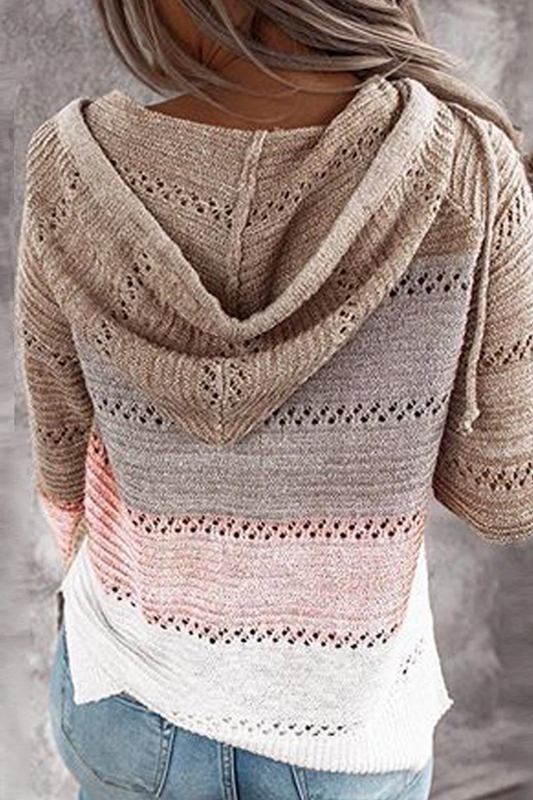 Sudadera con capucha y cuello ahuecado de Street Color Lump (10 colores)