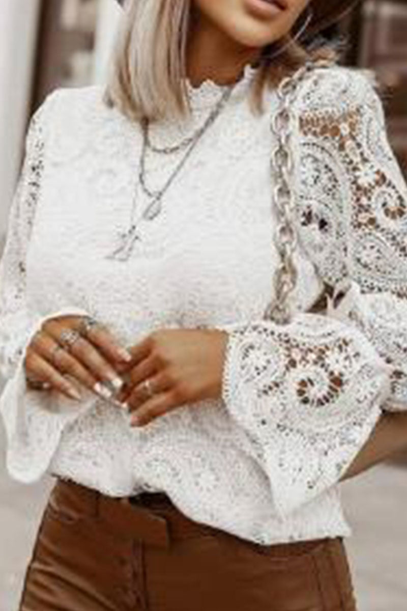 Tops de cuello redondo con parches sólidos de moda urbana