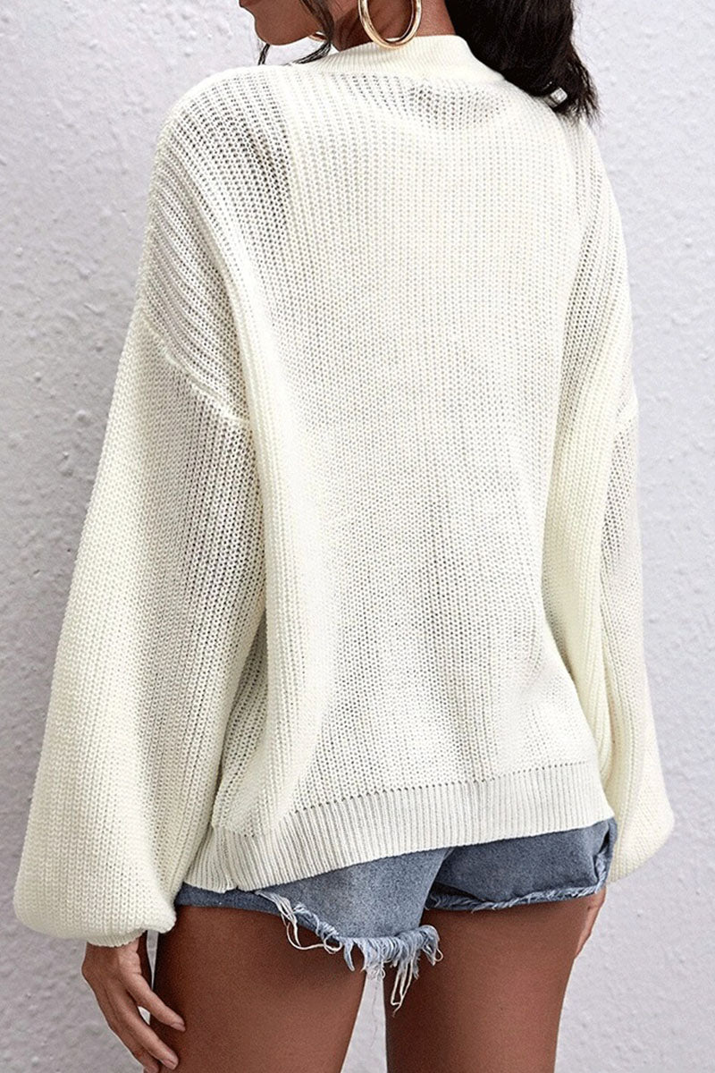 Tops casuales de moda con cuello en V y abertura en la parte superior lisa