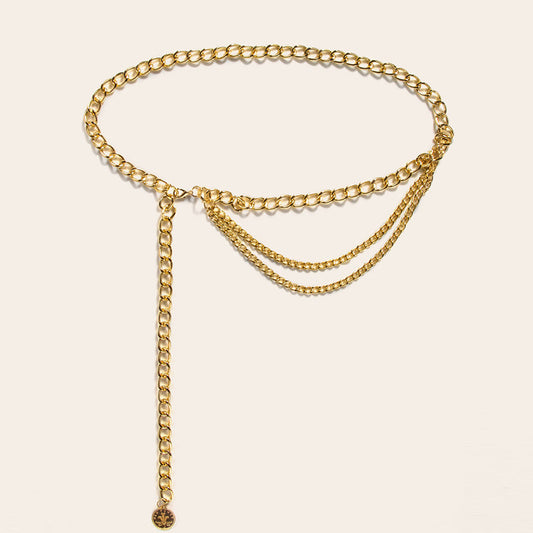 Cadena de cintura ahuecada sólida de moda