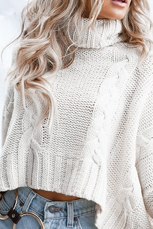 Suéter de cuello alto con abertura lateral, informal, de moda