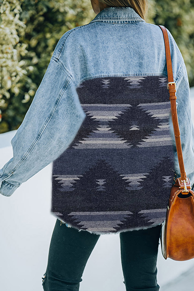 Prendas de abrigo informales de moda con cuello vuelto, hebilla y bolsillo geométrico