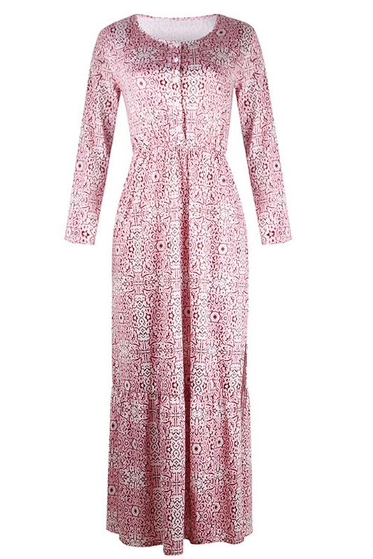 Vestidos rectos con cuello vuelto y estampado casual