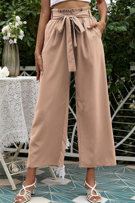 Pantalones casuales de retazos sólidos, sueltos, de cintura media, con pierna ancha, de color liso (10 colores)