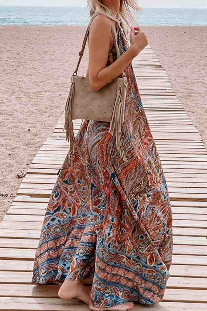 Vestidos rectos casuales con cuello en V y malla con estampado