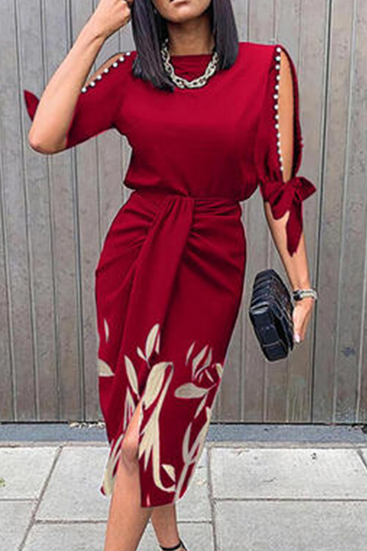 Vestidos casuales con falda y cuello redondo y estampado (5 colores)