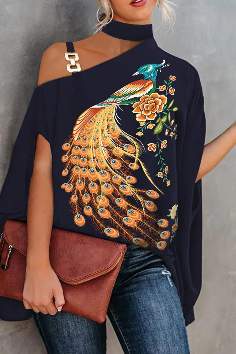 Tops de un solo hombro con estampado de patchwork de moda (5 colores)