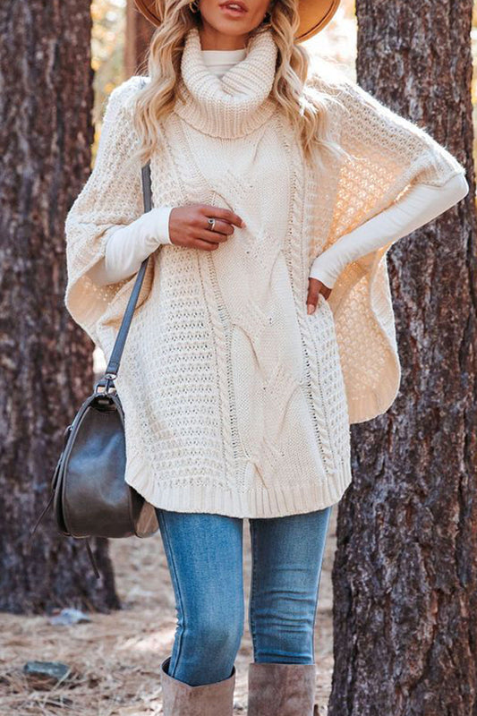 Suéteres de cuello alto con parches lisos de moda (3 colores)