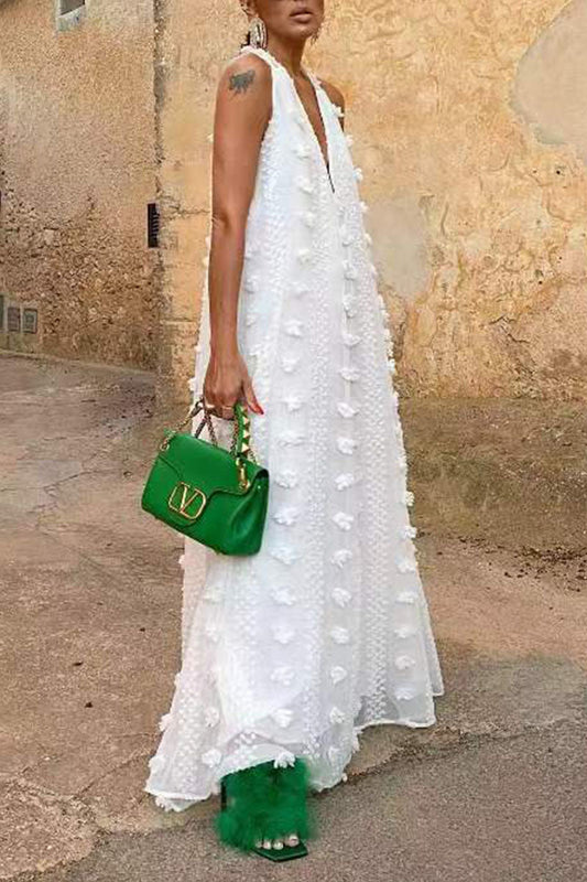Vestidos sexis lisos de patchwork con espalda descubierta y cuello halter recto