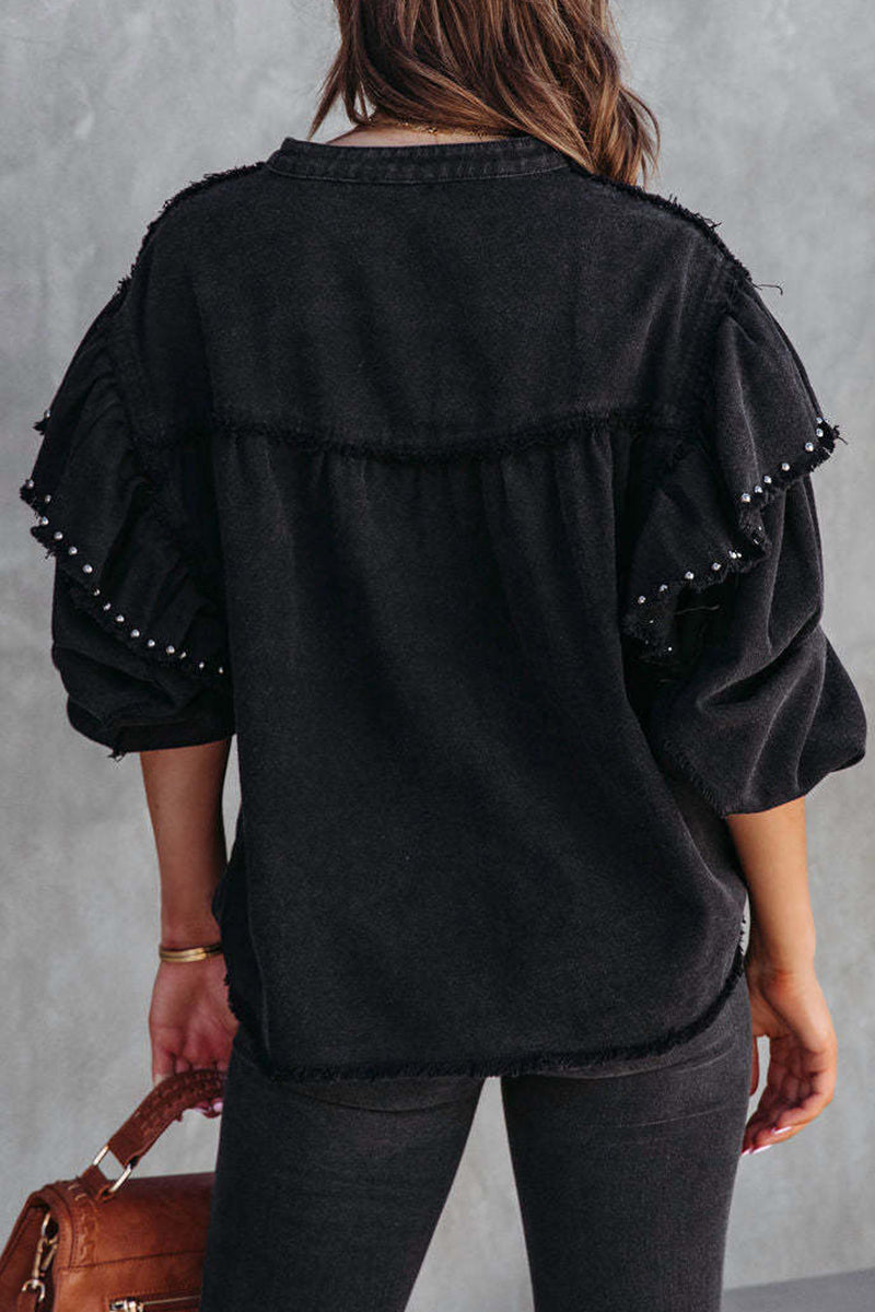 Prendas de abrigo de cuello mandarín con botones lisos de moda