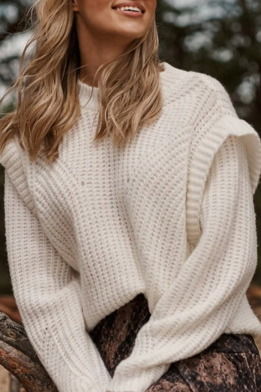 Dulces y elegantes tops de cuello redondo con patchwork sólido