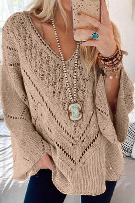 Elegantes blusas lisas con cuello en V ahuecado