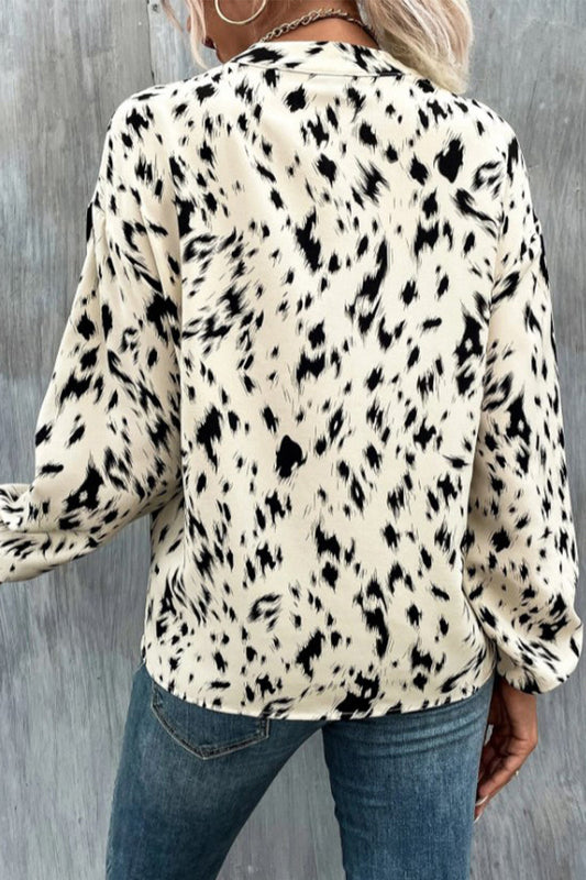 Tops de cuello en V con estampado de cebra de calle