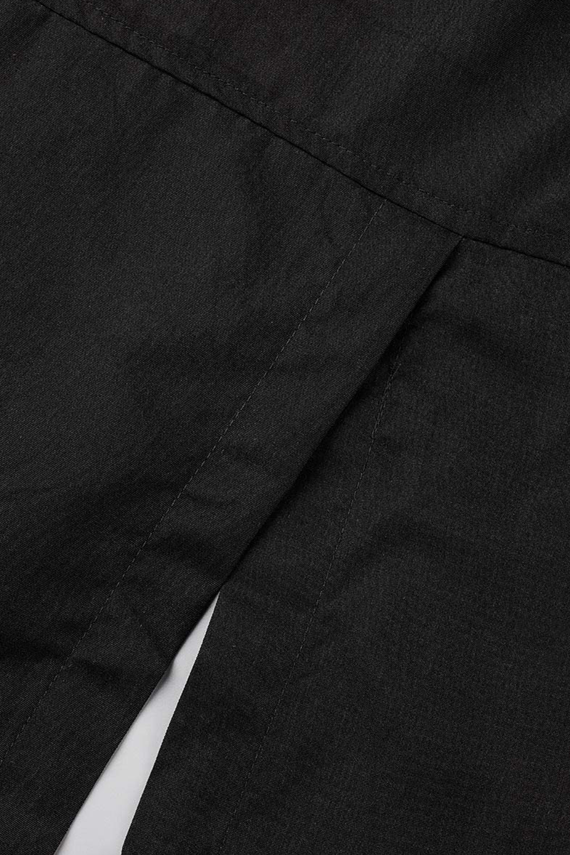 Prendas de abrigo informales con cuello vuelto y parches sólidos