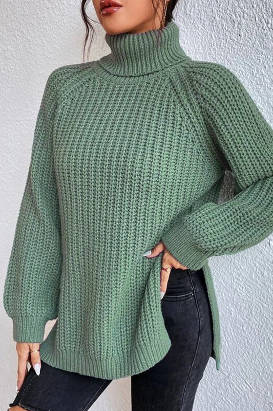 Suéteres casuales básicos de cuello alto lisos (5 colores)