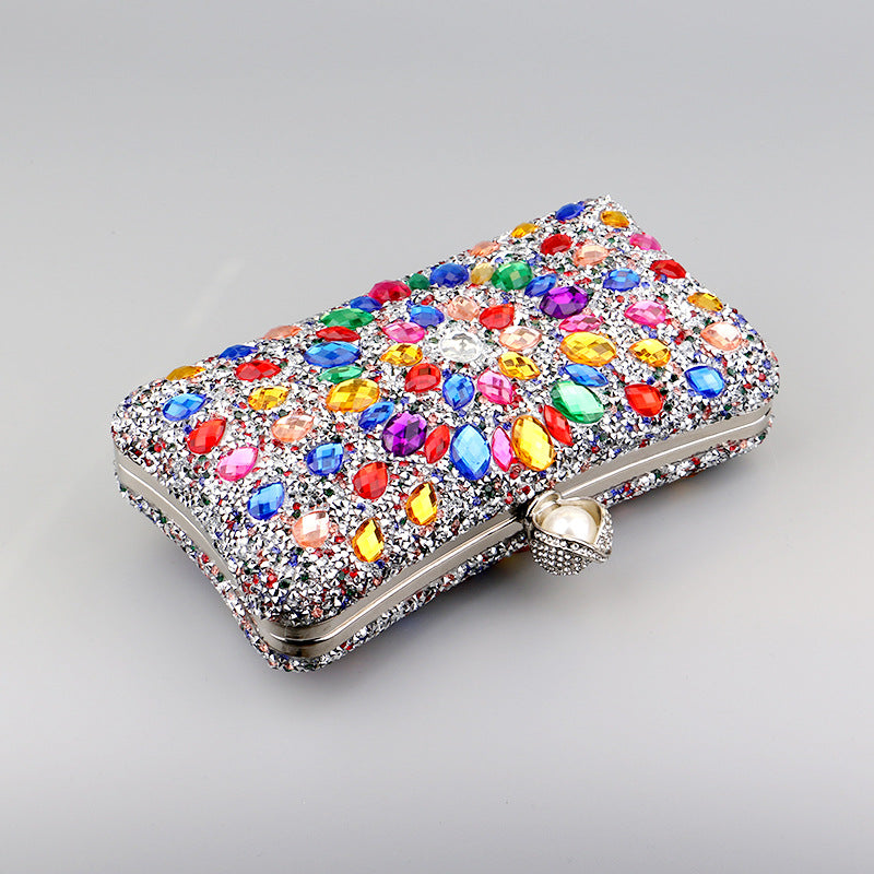 Bolsos casuales con cadenas de patchwork y diamantes de imitación