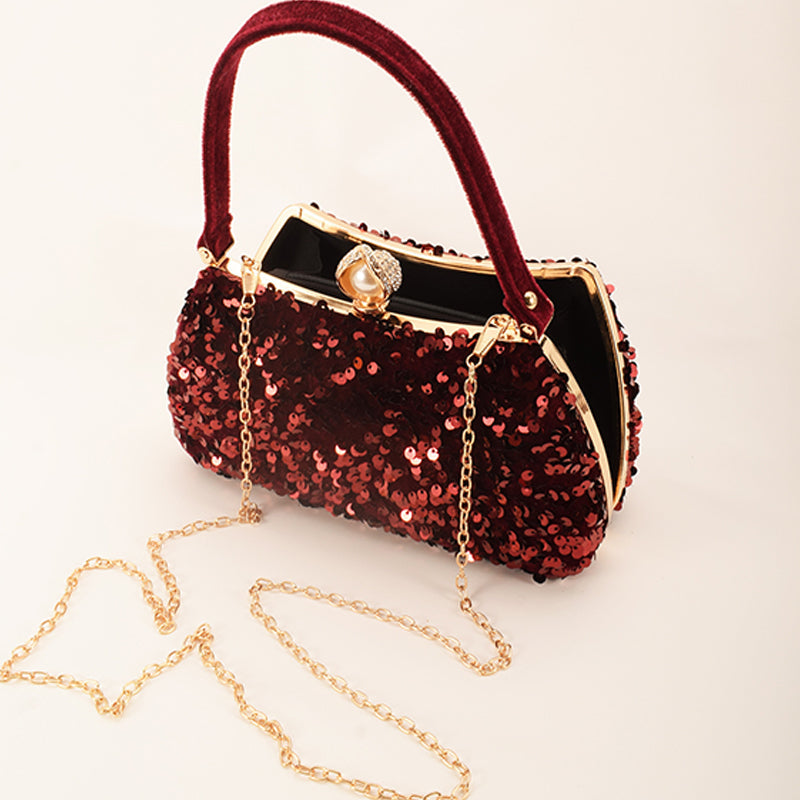 Bolsos formales de lentejuelas con patchwork
