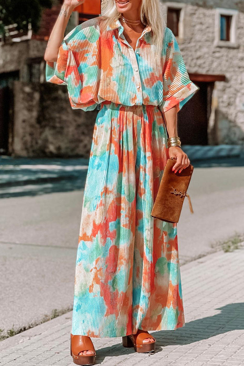 Monos holgados con cuello vuelto, patchwork y teñido anudado bohemio