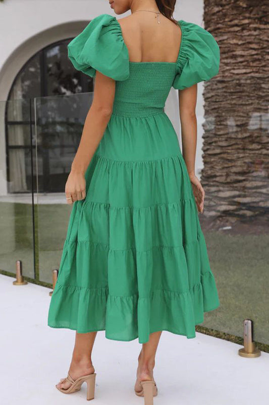 Vestidos casuales sencillos de corte A con hombros descubiertos, espalda descubierta y lisos