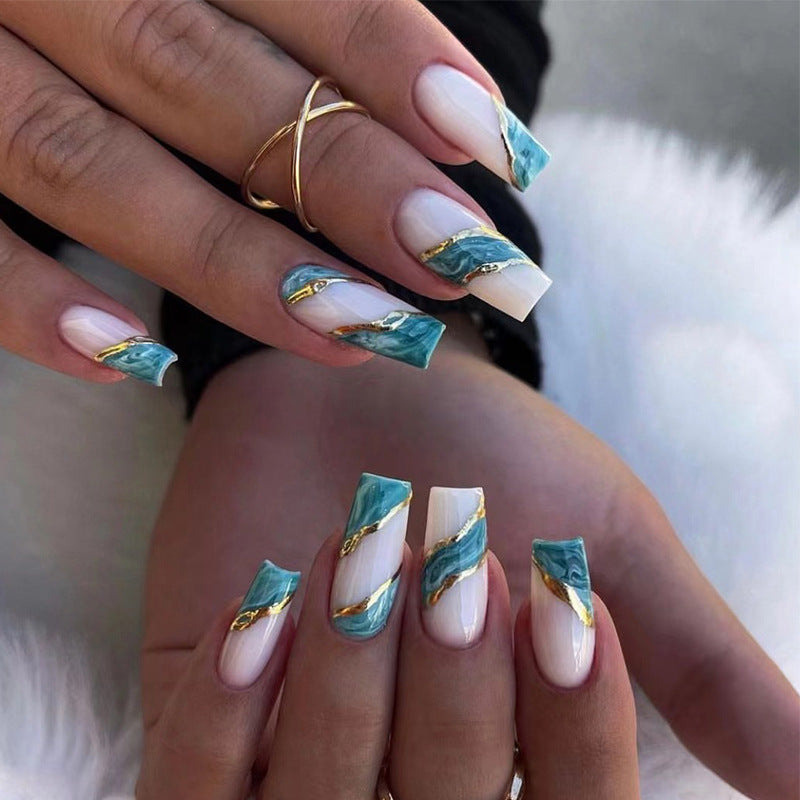 Pasta de uñas con estampado casual de patchwork