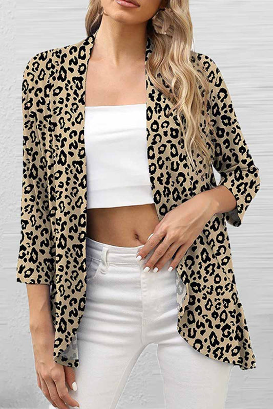 Tops casuales con cuello tipo cárdigan y estampado de patchwork