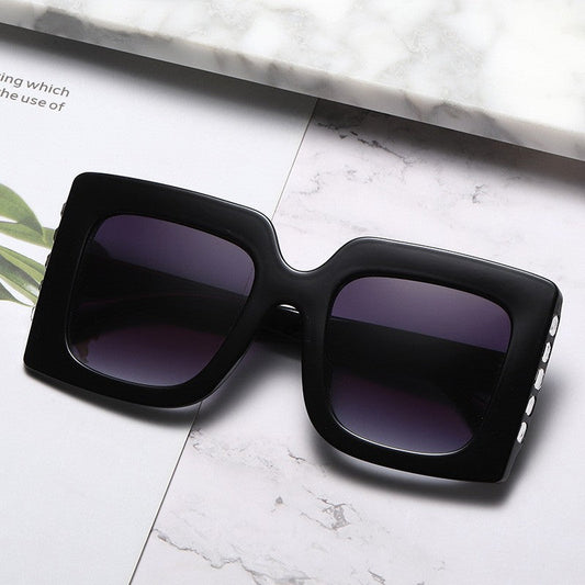 Gafas de sol informales de uso diario con parches de diamantes de imitación